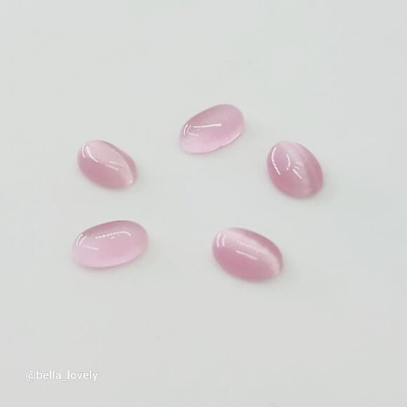 Tiny!! 5 Pieces 6x3x1mm Pink Cat Eye Jasper Oval Cab Cabochon - Picture 7 of 7